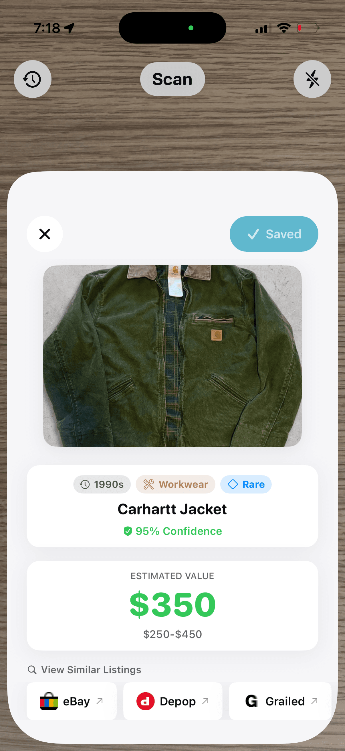 Instant item scanning